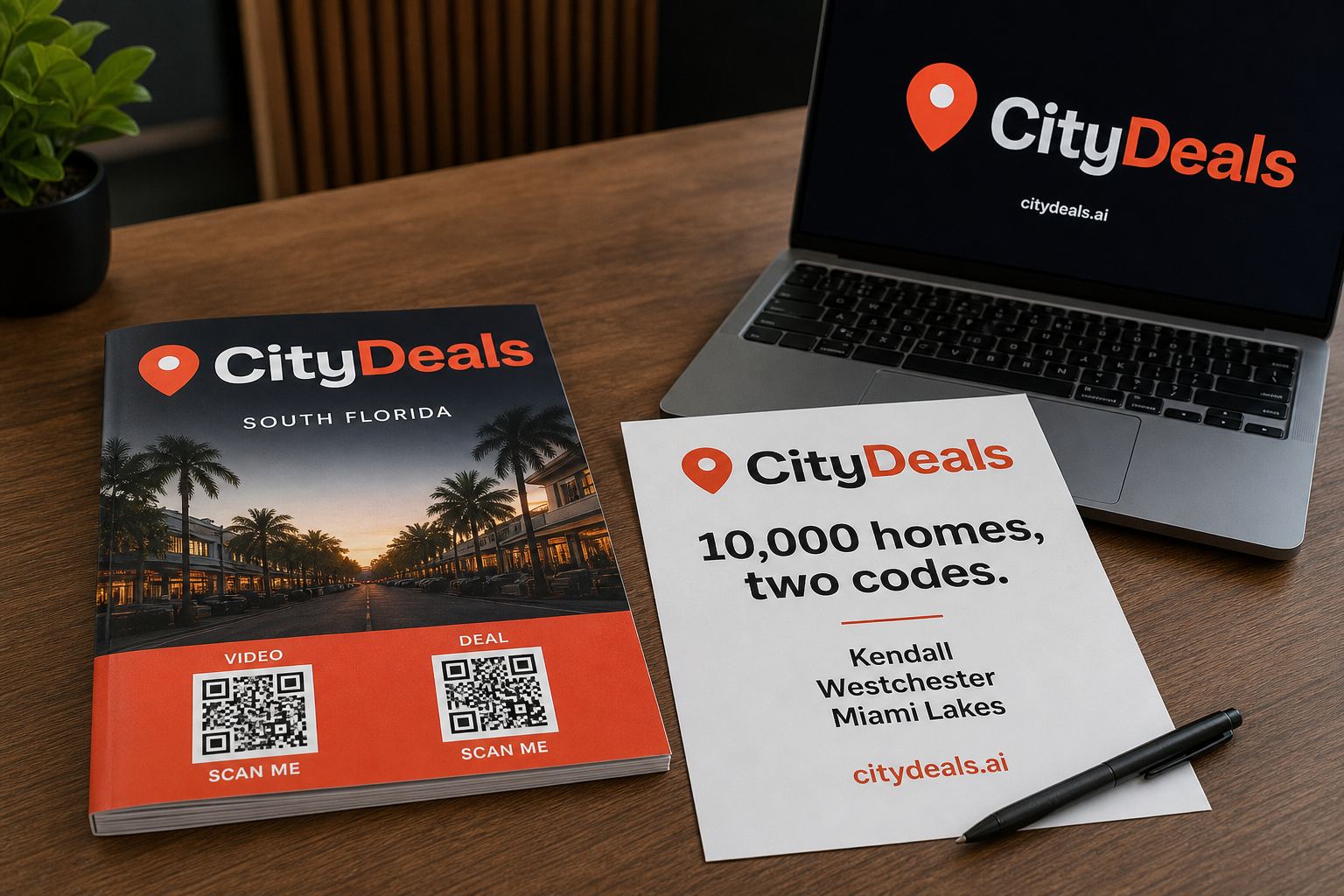City Deals magazine and a fact sheet on a desk