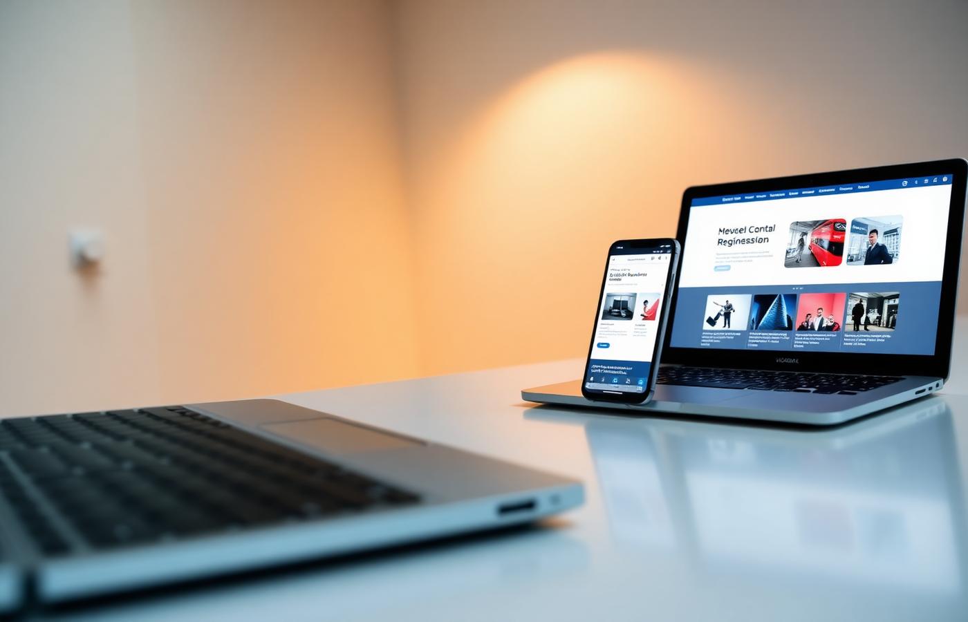 Laptop and phone side by side showing a local business website