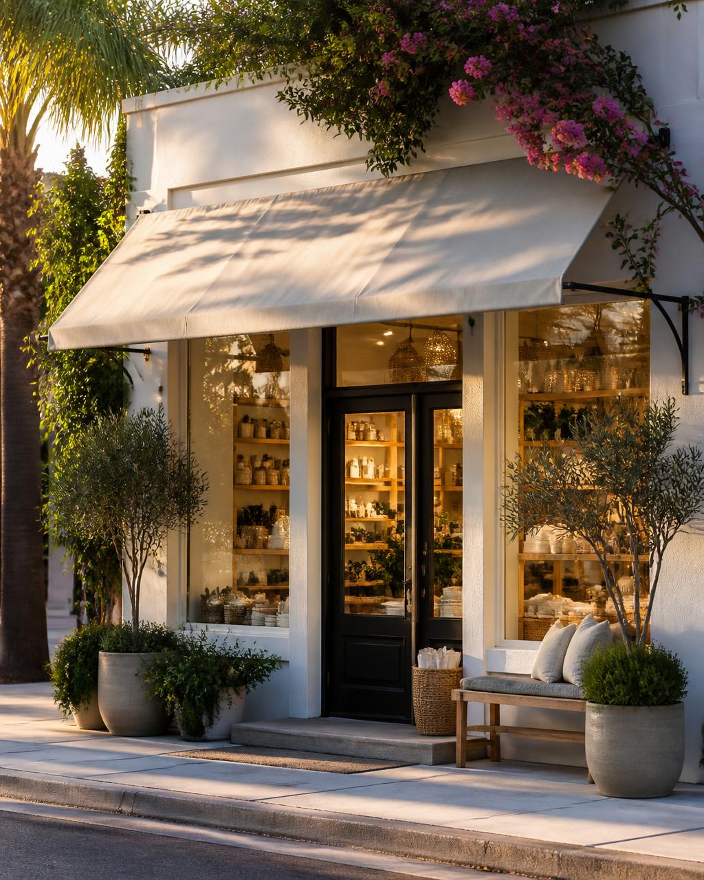 Local South Florida storefront with customers walking in